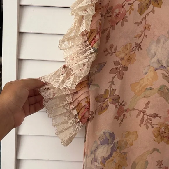 Zimmermann Floral Midi Dress with Lace Details - Picture 5 of 15